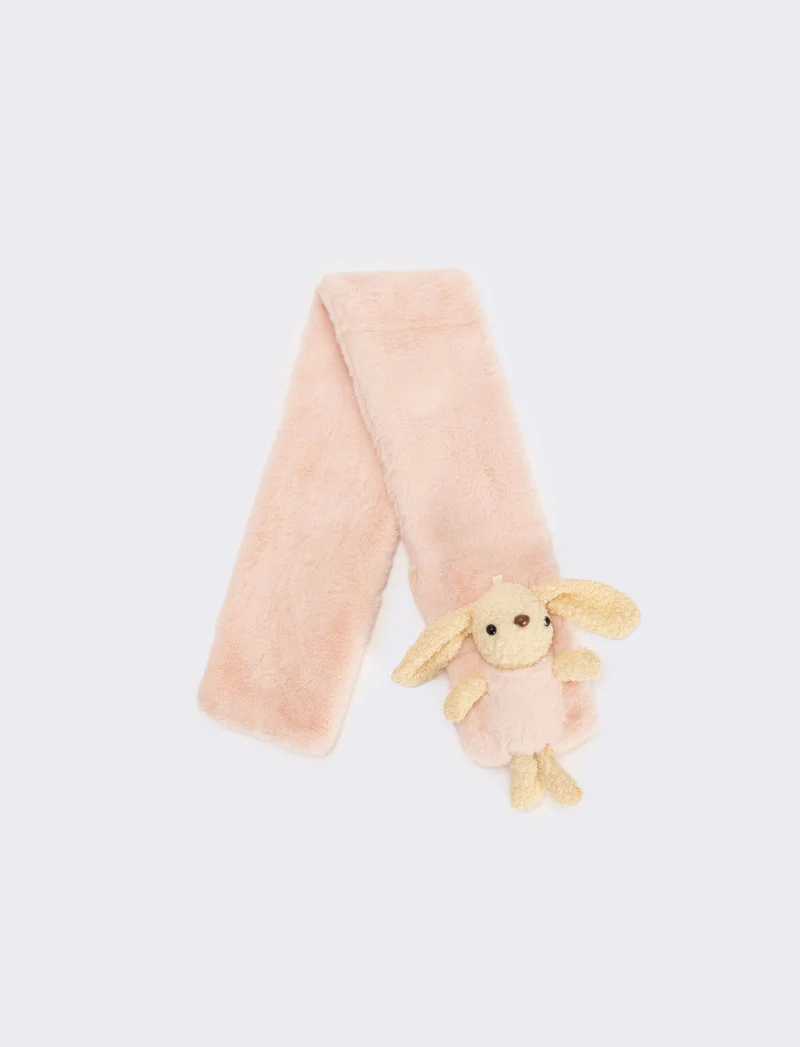 Sciarpa cravatta con coniglietto - Rosa
