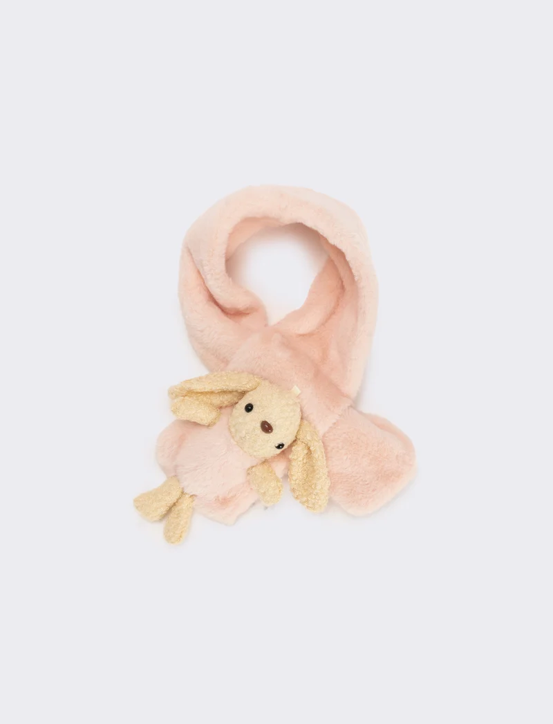 Sciarpa cravatta con coniglietto - Rosa