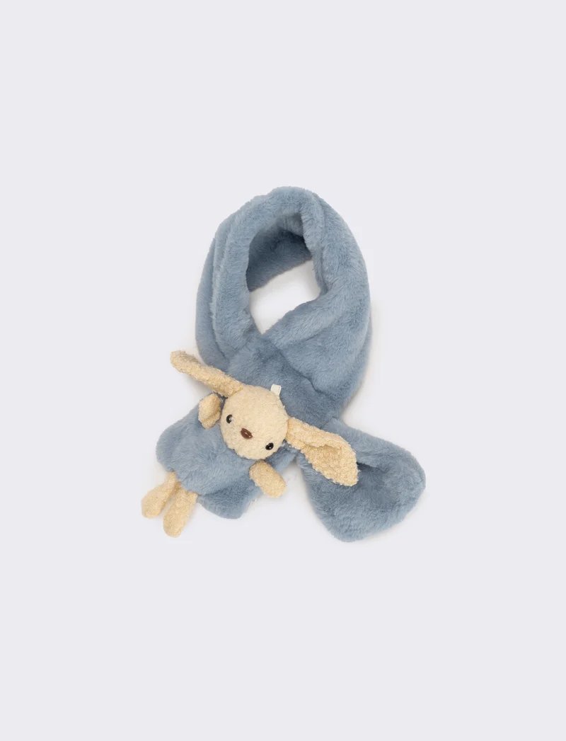 Sciarpa cravatta con coniglietto - Denim