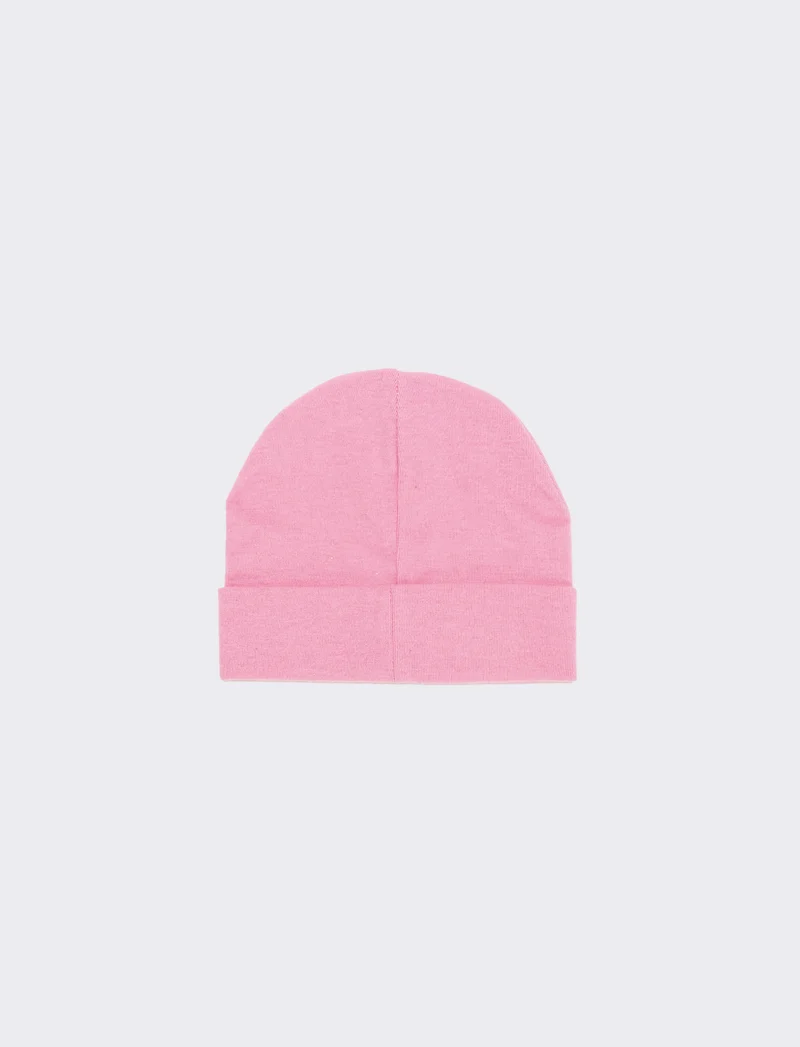 Cappello con risvolto cuori strass in vetro - Rosa