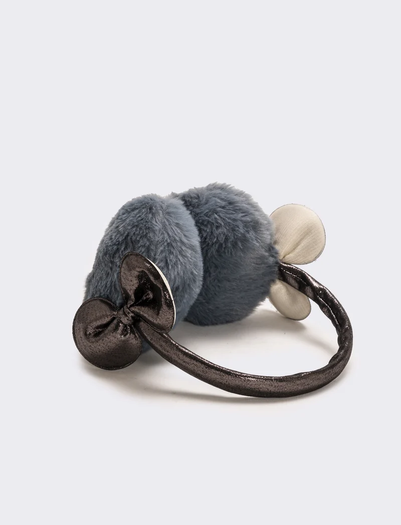 Copriorecchie con fiocco bambina - Argento
