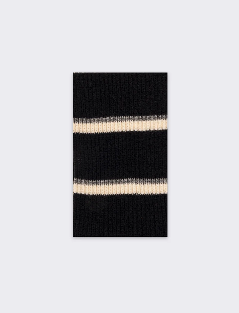 Sciarpa a righe in maglia bambino - Nero
