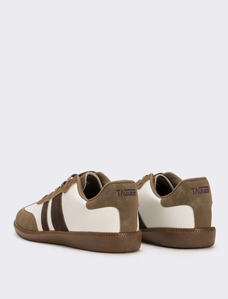 Sneakers con inserti laterali da uomo - Marrone