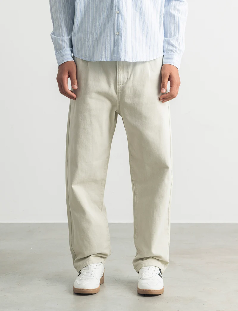 PANTALONI 5 TASCHE RELAXED FIT - Grigio ghiaccio