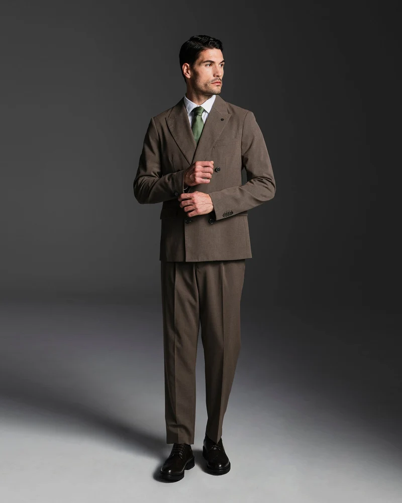 BLAZER DOPPIOPETTO DA COMPLETO FORMAL FIT - Grigio fango