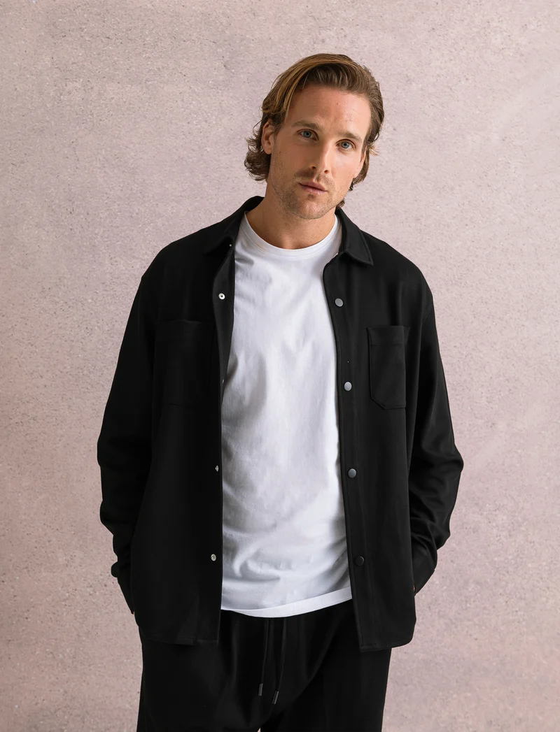 CAMICIA DA COMPLETO LAVORAZIONE JACQUARD - Nero