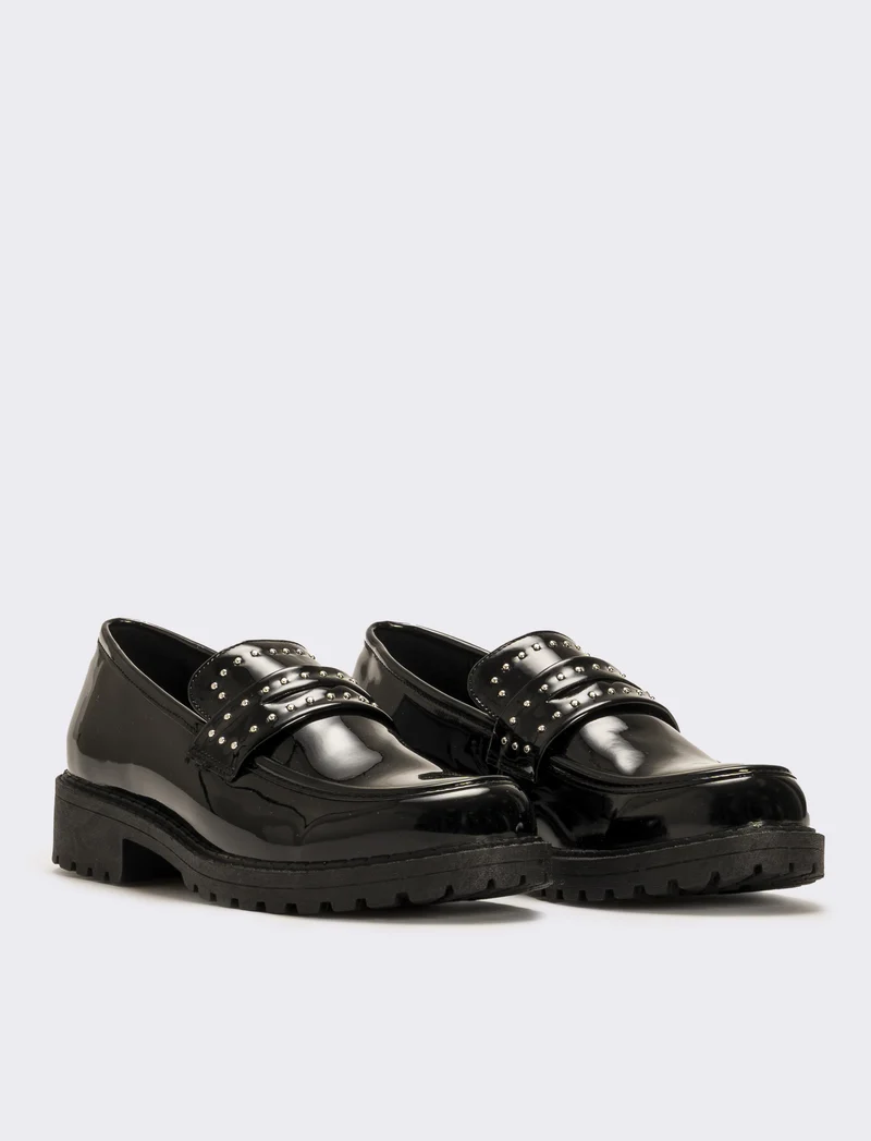 College con borchie da donna - Nero