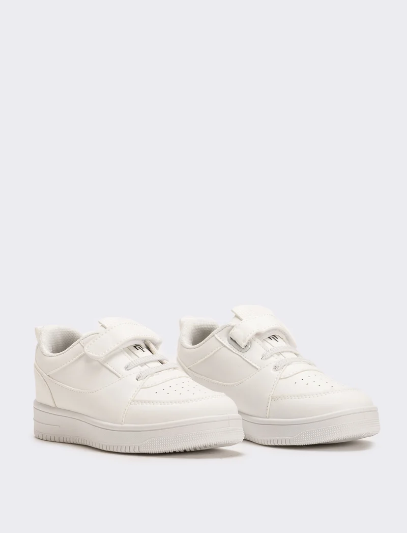 Sneakers monocolore da bambino - Bianco