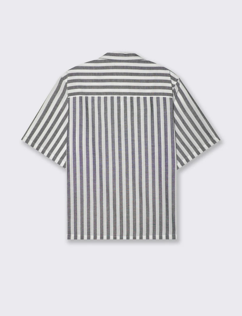 Camicia fantasia a righe da uomo - Nero