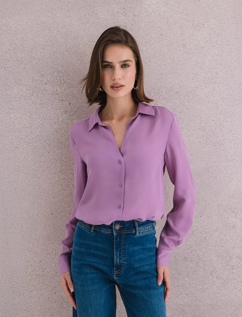 CAMICIA BASICA - Viola malva