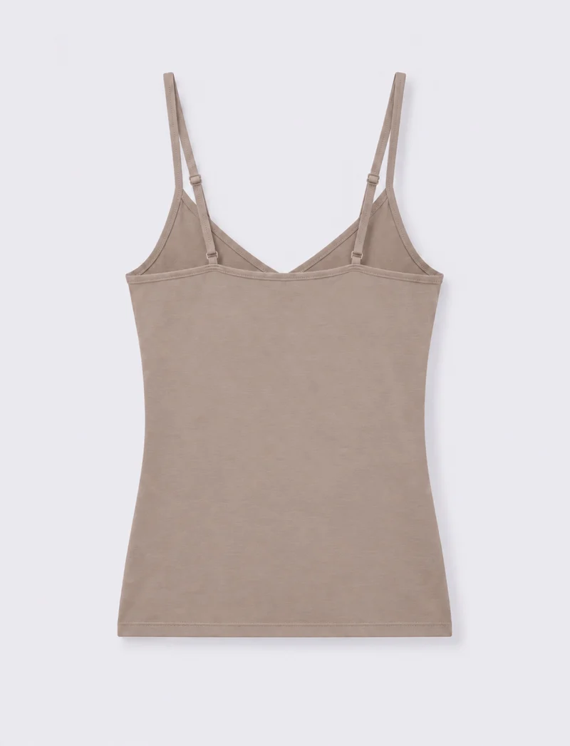Top con bretelle regolabili elastiche - Grigio stone