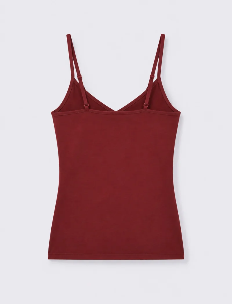 Top con bretelle regolabili elastiche - Rosso rubino
