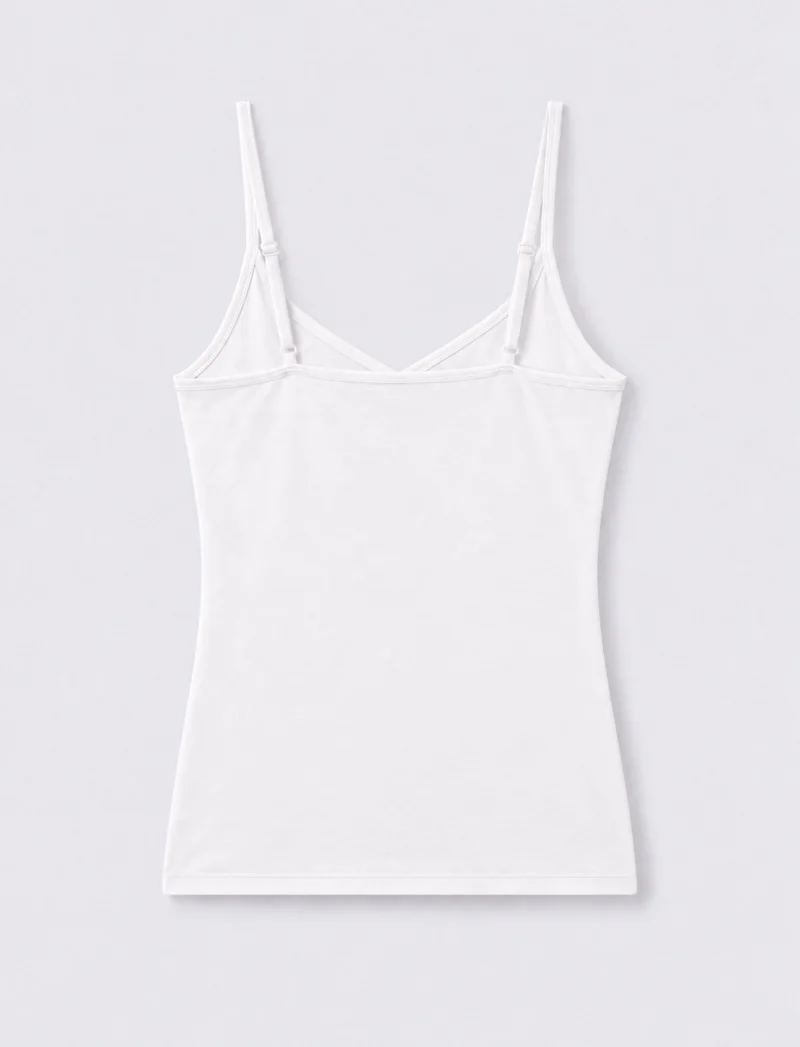 Top con bretelle regolabili elastiche - Bianco