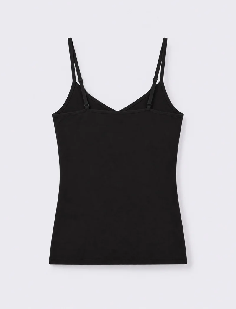 Top con bretelle regolabili elastiche - Nero