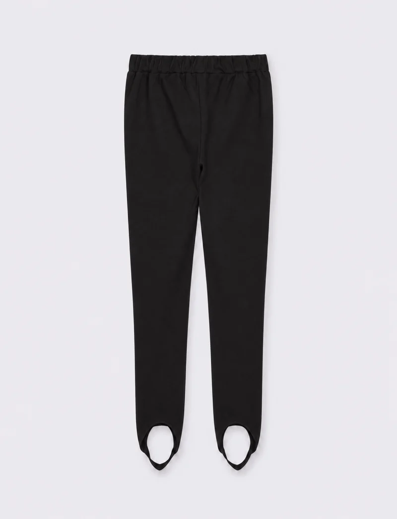 Fuseaux in interlock elasticizzato con nervina - Nero