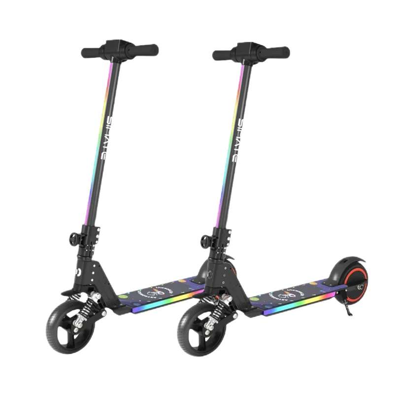 SIMATE S5 6.5" Kid's Foldable Colorful Body Lights Electric Scooter 130W Motor 24V 2.5Ah Battery (New)