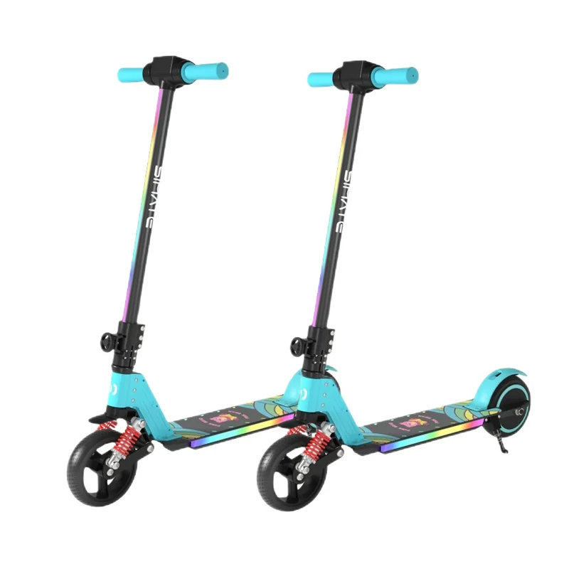 SIMATE S5 6.5" Kid's Foldable Colorful Body Lights Electric Scooter 130W Motor 24V 2.5Ah Battery (New)