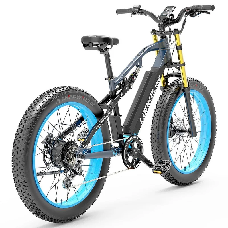 LANKELEISI RV700 26" Fat Tire Mountain Electric Bike 1000W Motor 48V 16Ah Battery