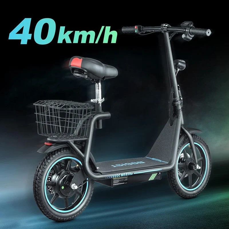 BOGIST AE86-ORIGIN M5 Elite 14" Electric Scooter 500W Motor 48V 13Ah Seat and Cargo Carrier