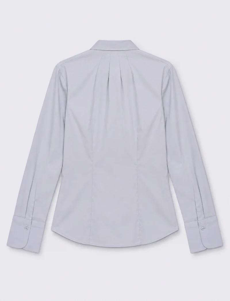 Camicia basic slim a manica lunga - Azzurro cielo