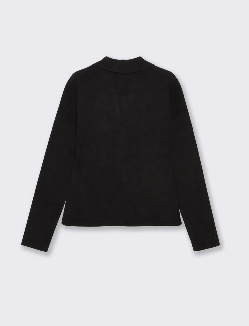Blazer a maglia con bottoni frontali - Nero
