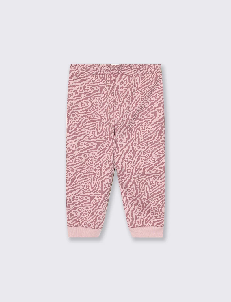 Jogger basico con stampa all over - Rosa polvere