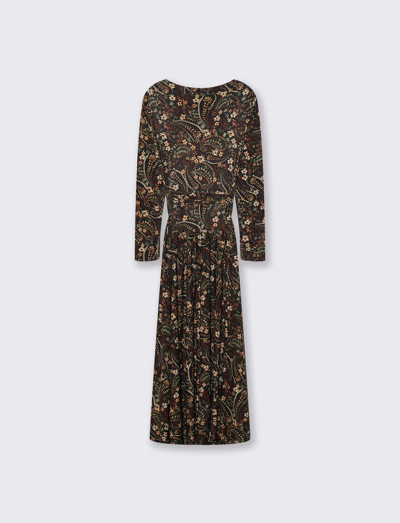 Vestito lungo a manica con arricciatura - var 1