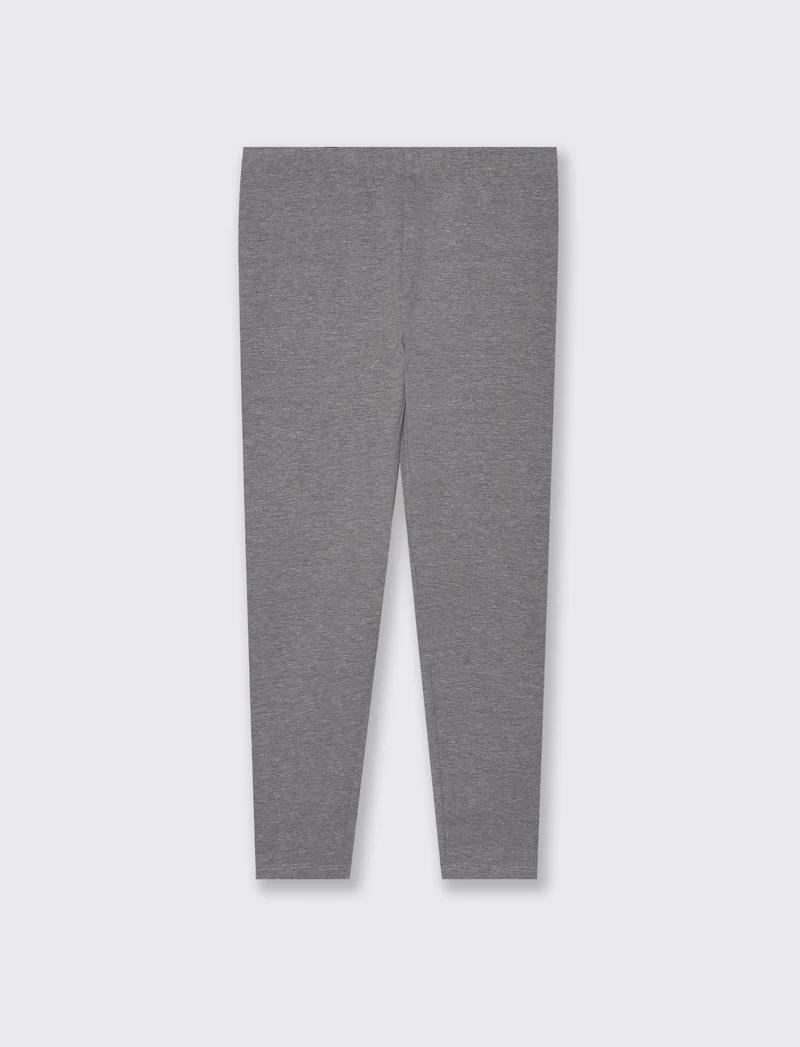 Leggings da bambina con interno garzato - Grigio mel.