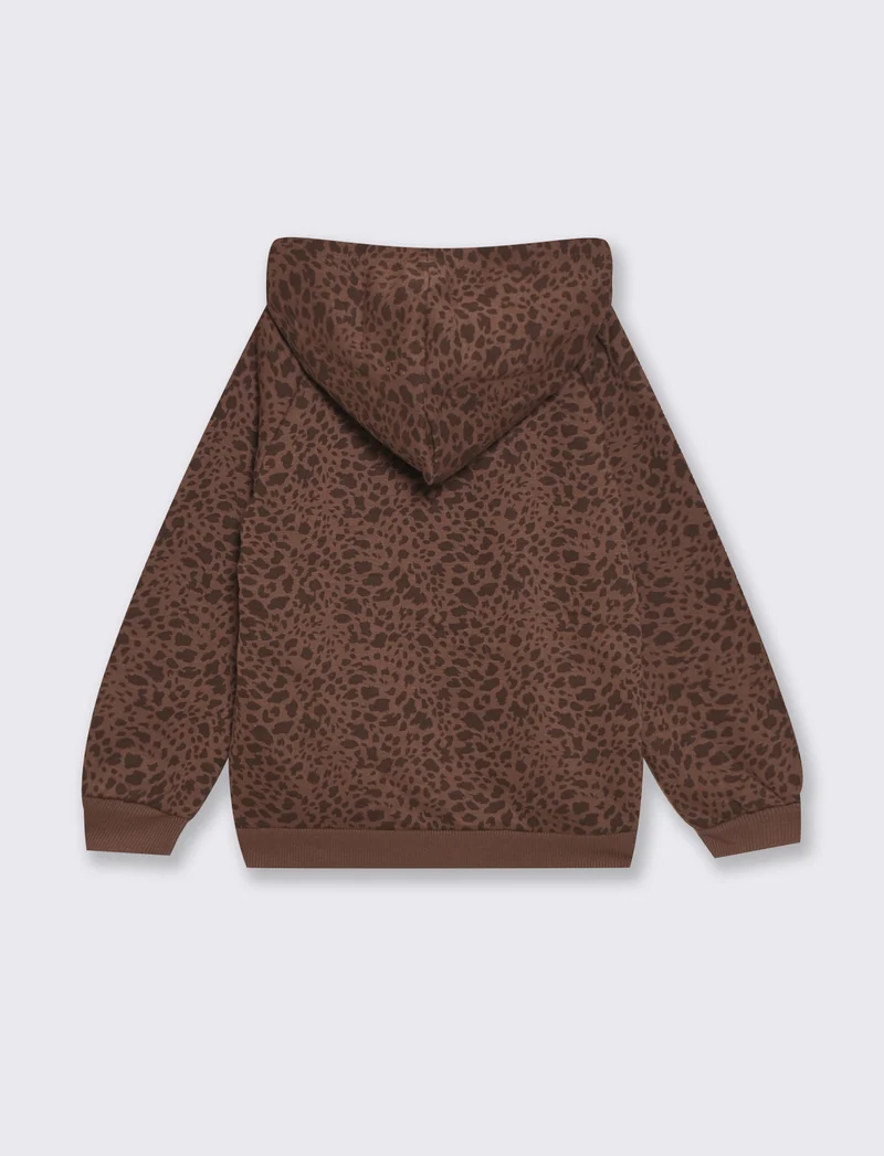 Felpa con cappuccio in polycotone morbido - Marrone cioccolato