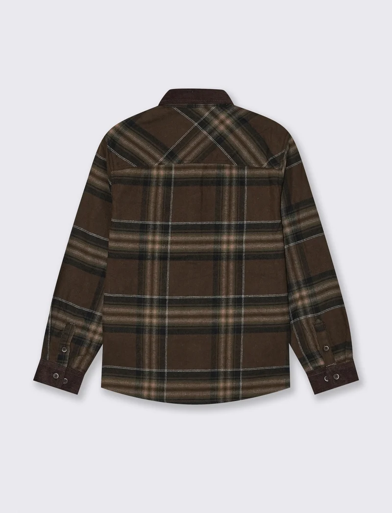 Camicia in flanella a quadri con tasca - Fantasia