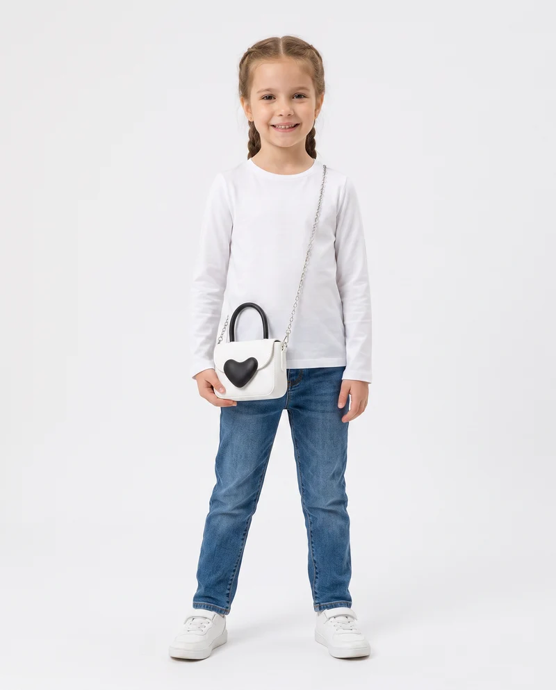 Borsetta con chiusura a cuore elegante - Bianco