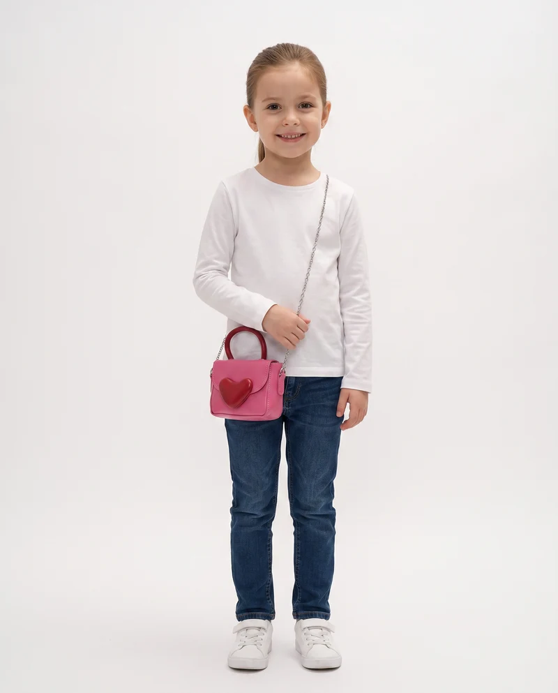 Borsetta con chiusura a cuore elegante - Fuxia