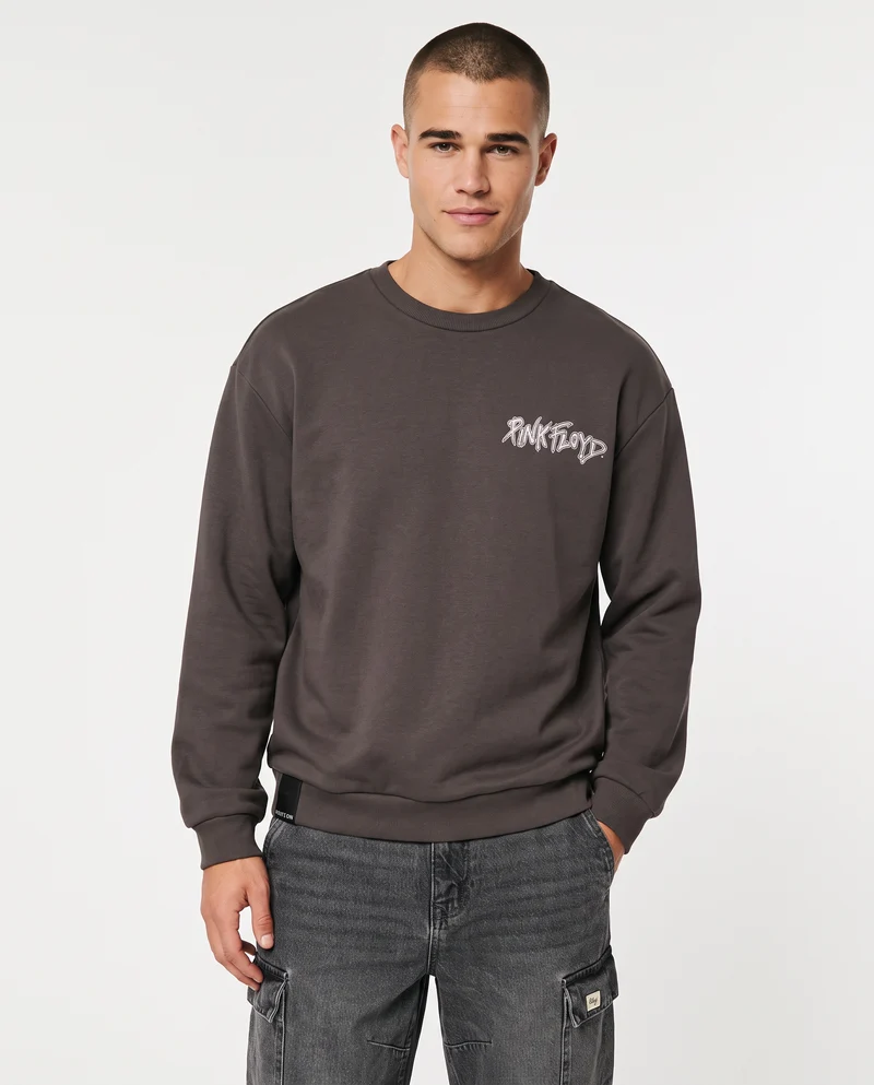 Felpa girocollo Pink Floyd uomo boxy fit - Grigio piombo