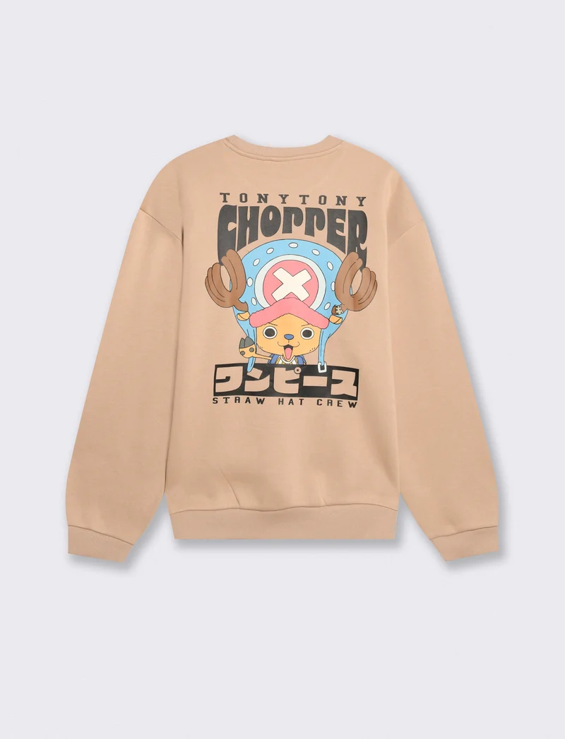 Felpa girocollo One Piece boxy fit - Beige