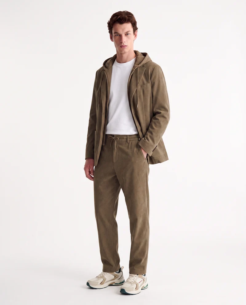 Pantaloni Jogger Velluto Easy Formal Fit Uomo - Moro