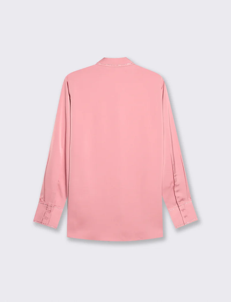 Camicia manica lunga con colletto dettagliato - Rosa