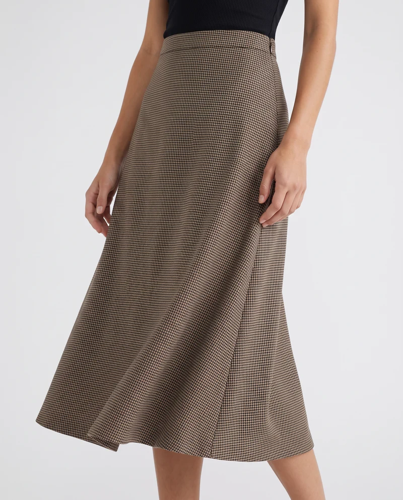 Gonna longuette svasata con zip laterale - var 1