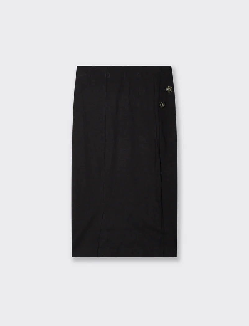 Gonna midi con spacco sul retro - Nero