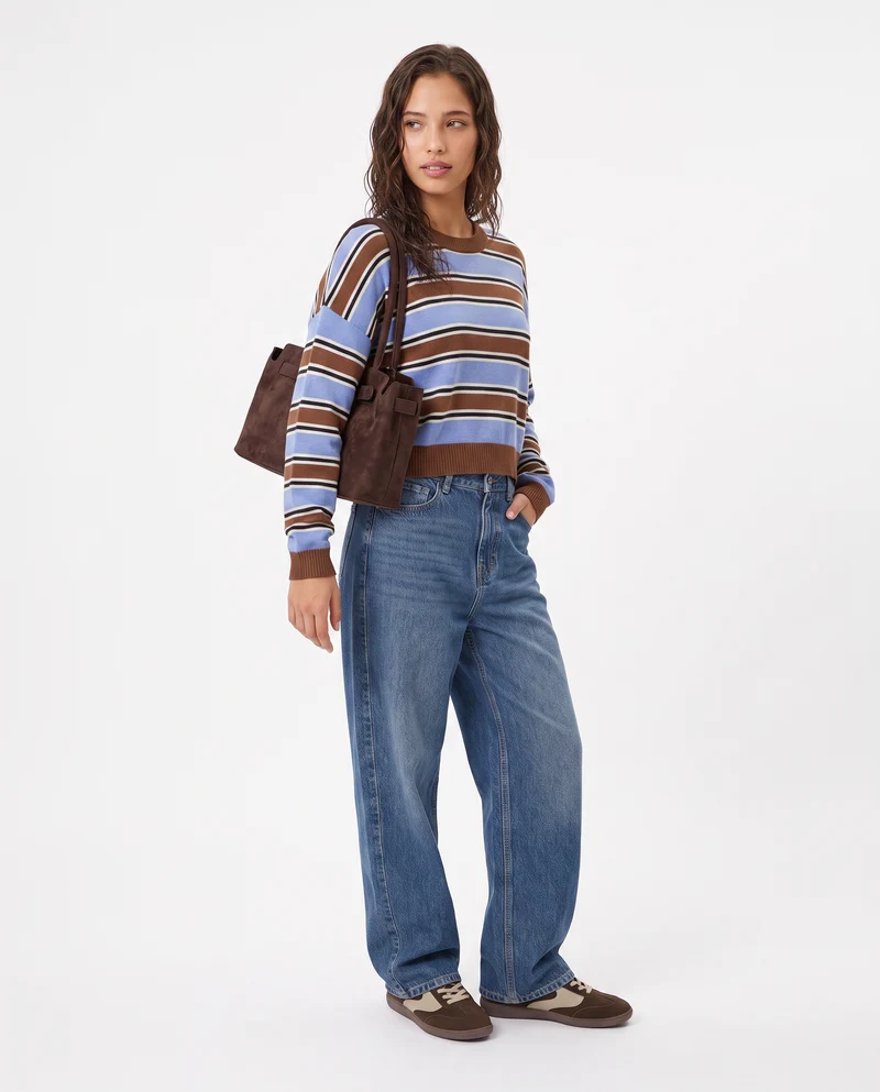 Maglia crop con manica a T stylish - Var 4