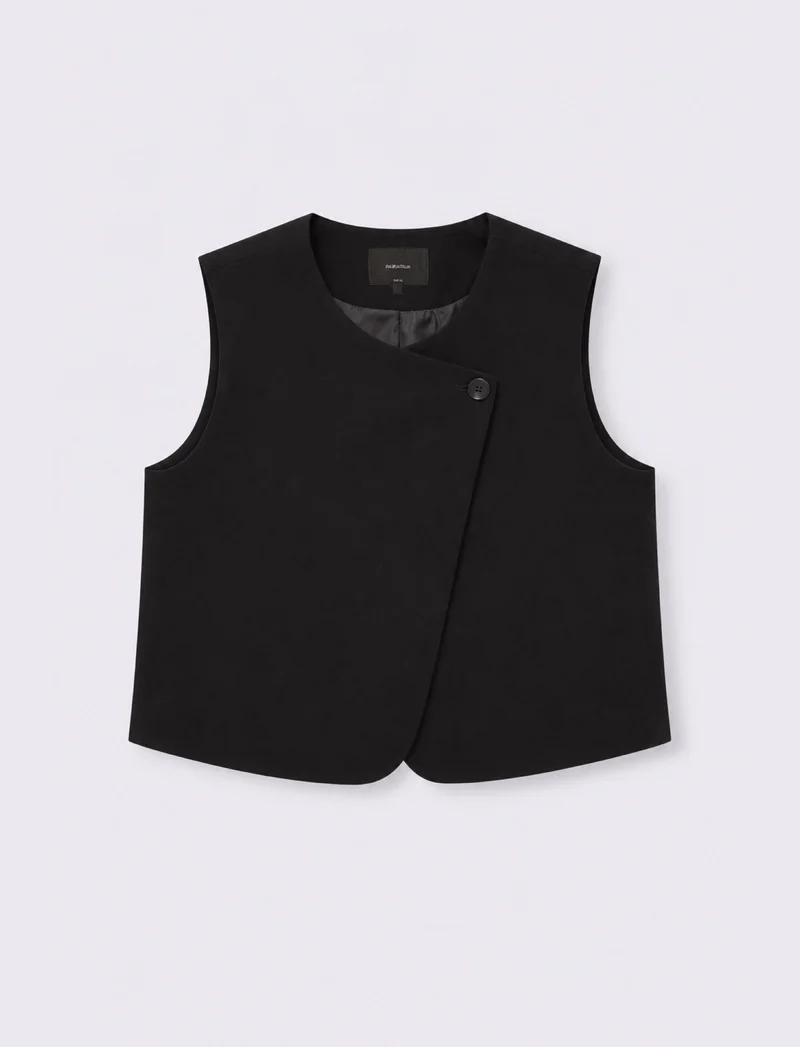 Gilet corto foderato elegante e versatile - Nero