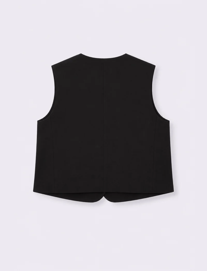 Gilet corto foderato elegante e versatile - Nero