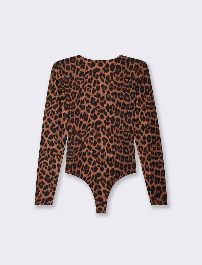Body stampato con scollo a v e nodo - var 1