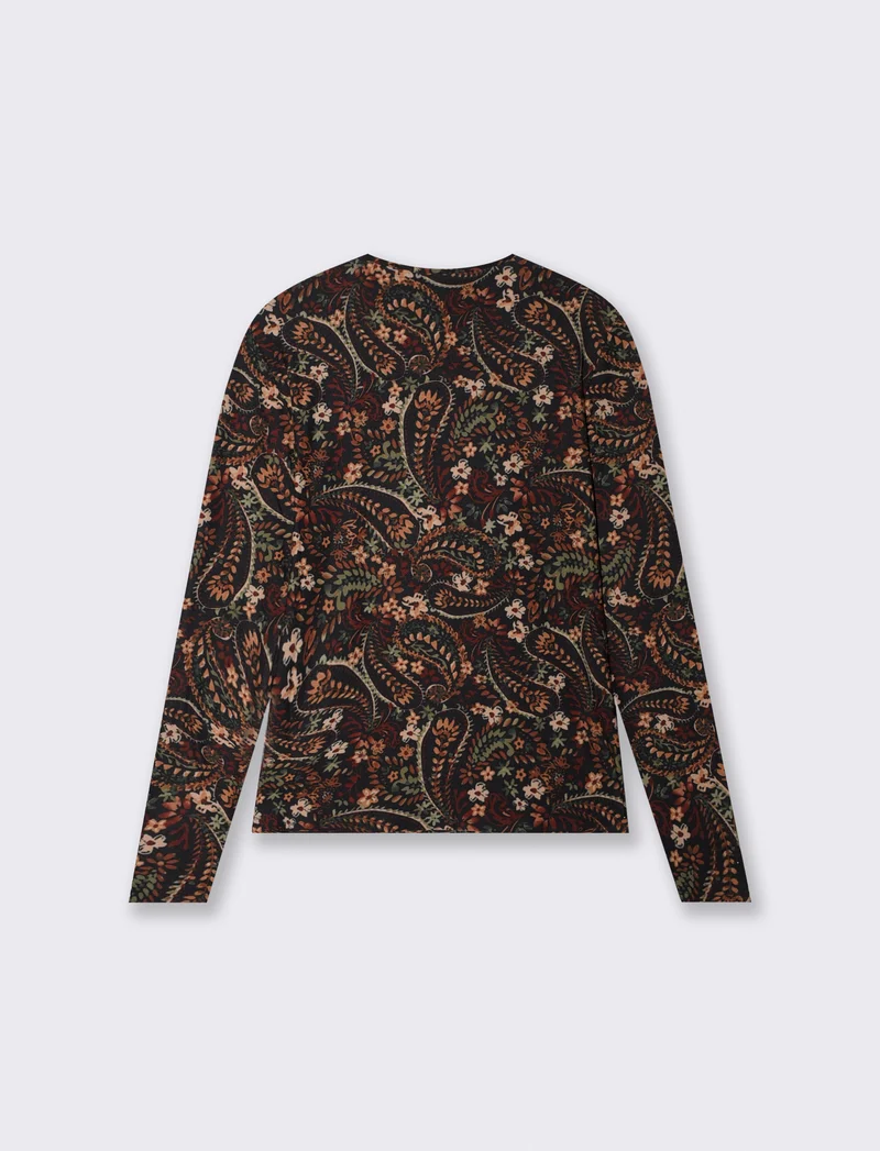 T-shirt manica lunga slim stampata - var 2