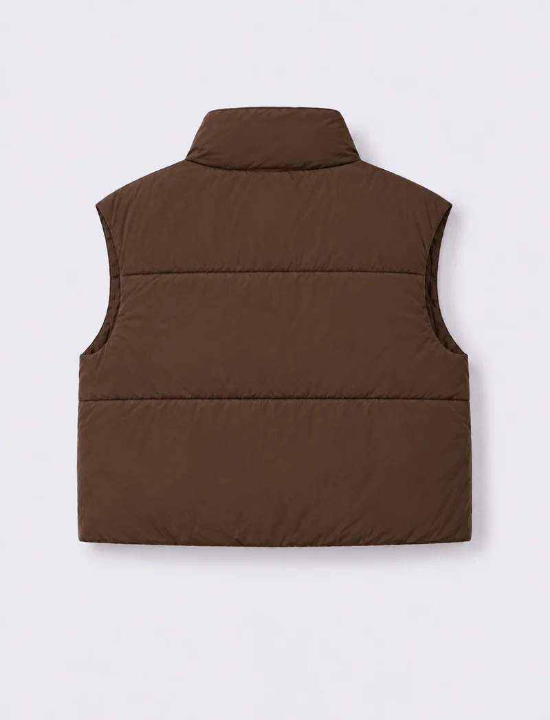 Giubbotto bomber smanicato imbottito - Moro