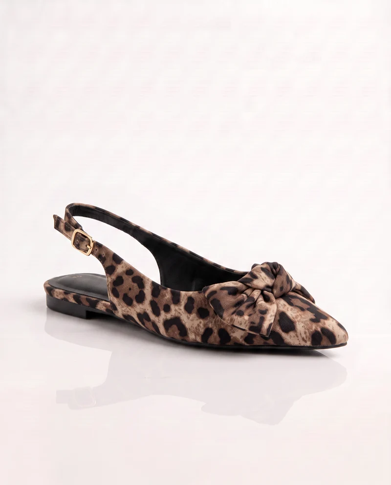 Slingback maculata in raso con fiocco - Maculato