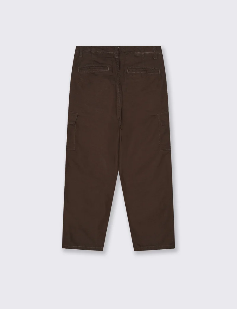Pantaloni cargo in picquè con tasche - Marrone
