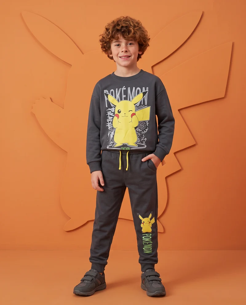 Jogger Grigio con Stampa Pokemon - Grigio piombo