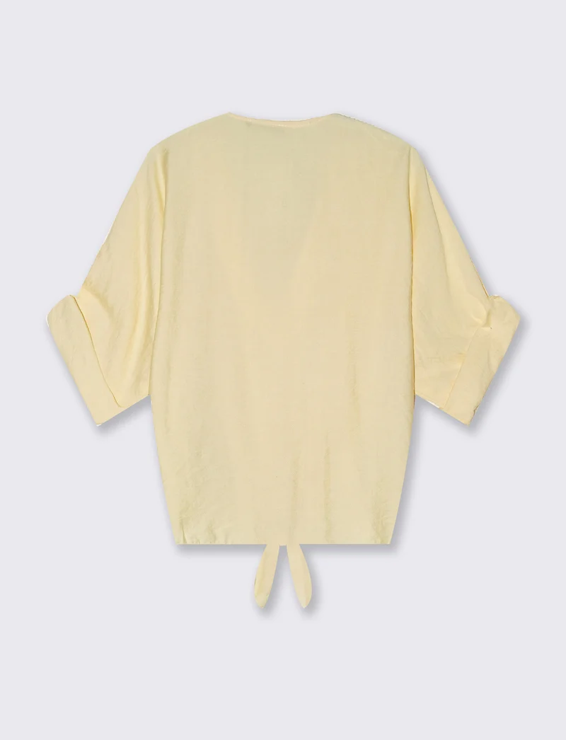 Camicia con fiocco sull'orlo - Giallo