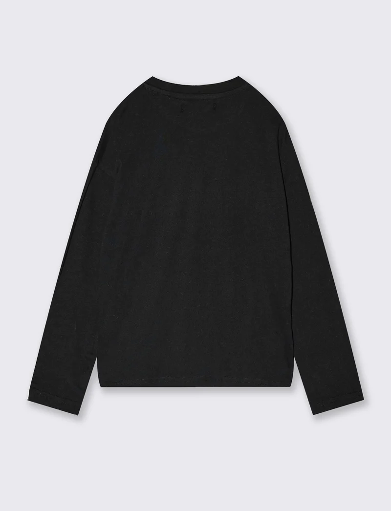 T-Shirt Loose con Stampa Fotografica - Nero