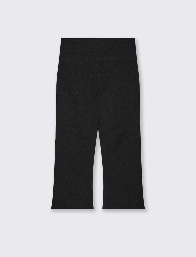 Leggings da bambina con spacchetti e borchie - Nero